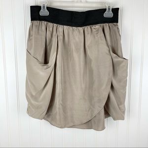 Wilfred Aritzia Silk Tulip Skirt Khaki / Tan 2